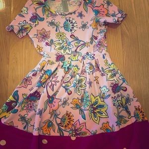 LuLaRoe Small Dipped Amelia polka dots and floral